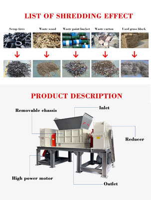 كبير السرعة الصناعية المطاط Shredder خشب المطاط النفايات البلاستيكية كسارة آلة