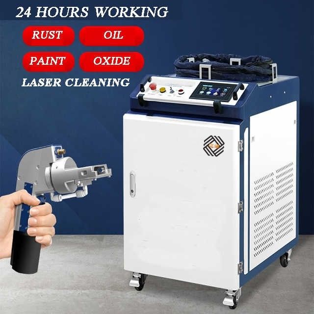 آلة تنظيف ليزر محمولة 1000W 1500W 3000W JPT Fiber Pulse Oil Paint Laser Cleaner